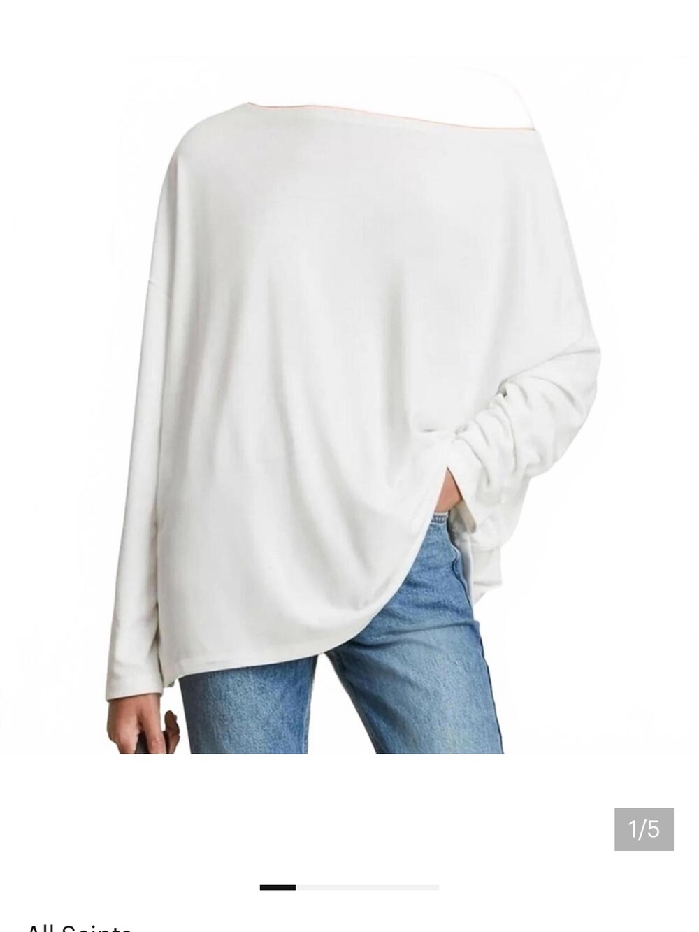 All Saints beige long sleeve t shirt small
